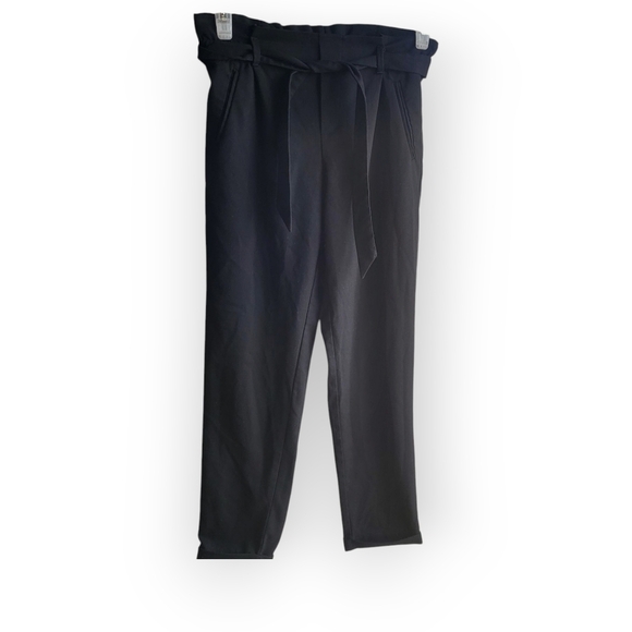 Zara Black Trafaluc Collection Trosuers Dress Pants With‎ Belt Tie Small - Picture 1 of 5